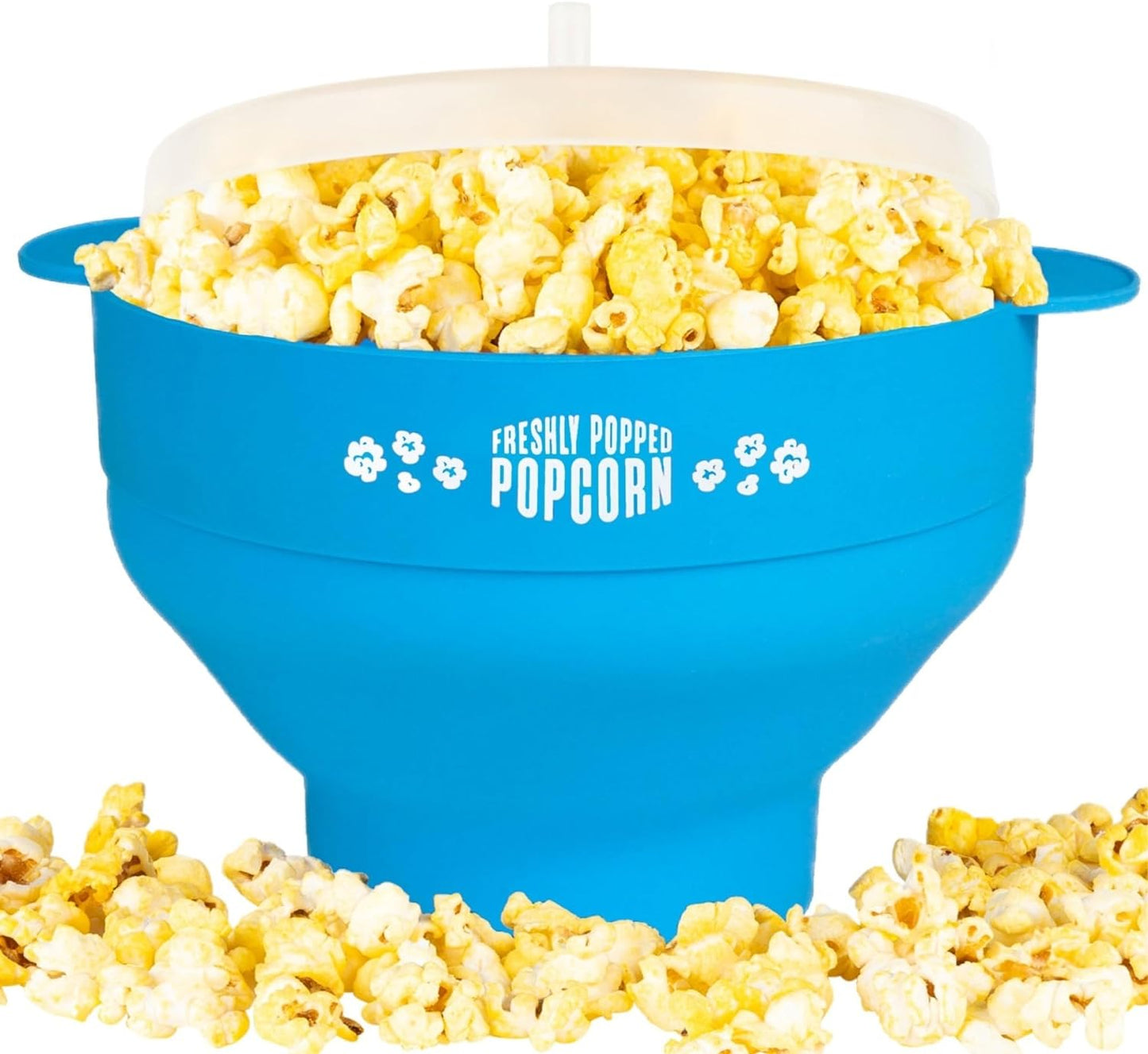 Stock Your Home: Blue Silicone Popcorn Popper - Oil-Free & Collapsible
