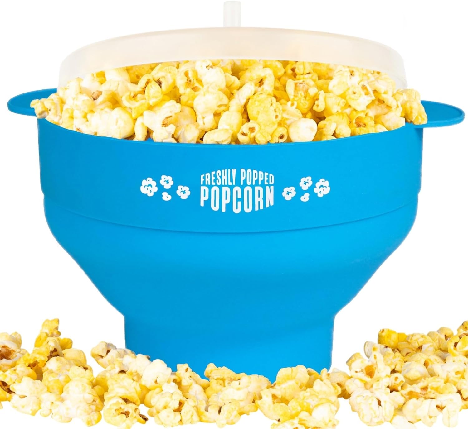 Stock Your Home: Blue Silicone Popcorn Popper - Oil-Free & Collapsible