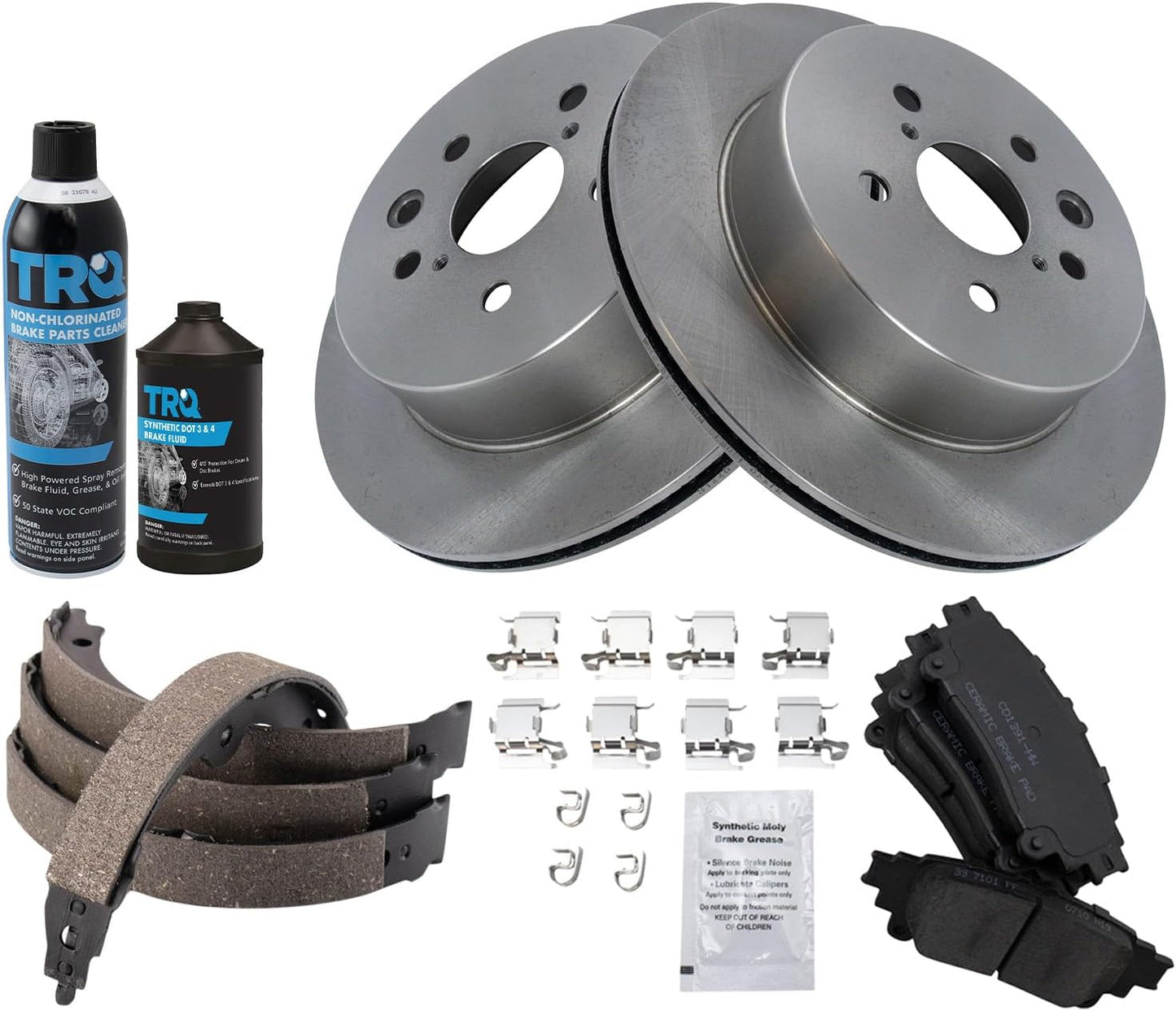 TRQ Rear Brake Pad & Rotor Kit for 2014 Lexus IS250 Vehicles