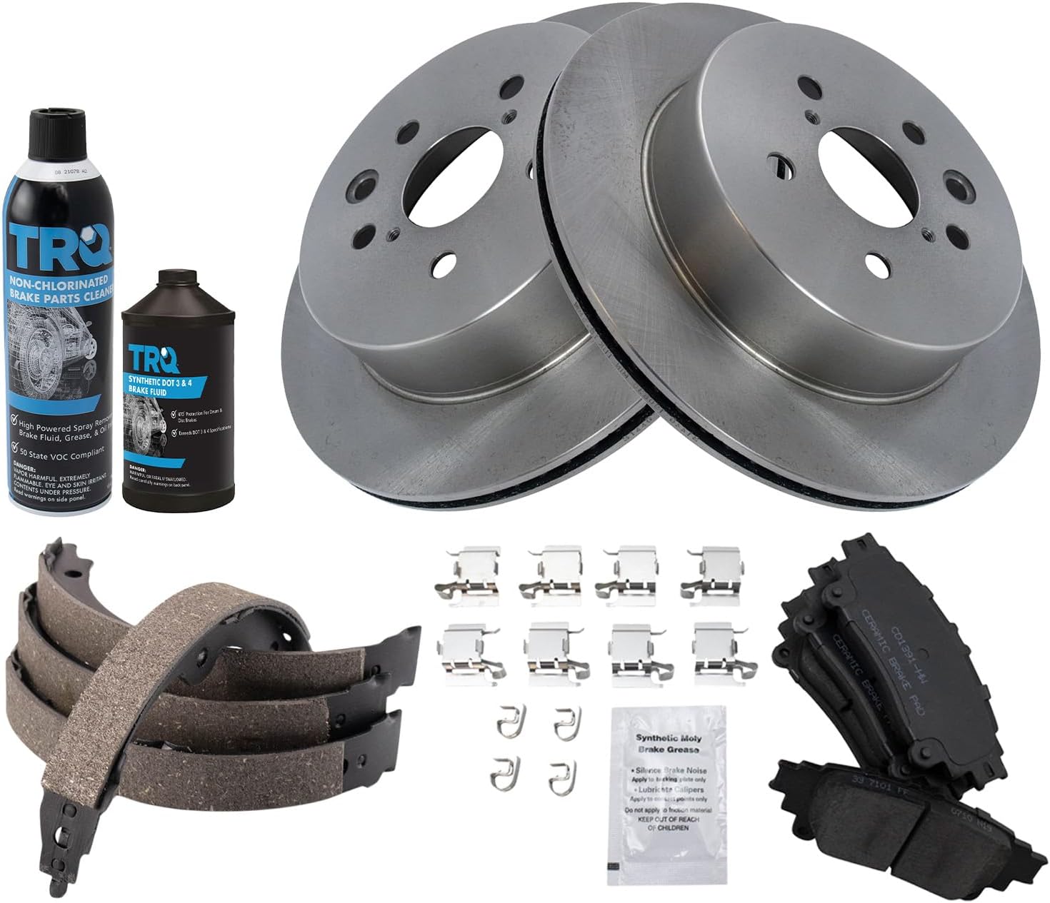 TRQ Rear Brake Pad & Rotor Kit for 2014 Lexus IS250 Vehicles