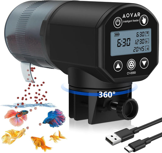 Rechargeable Automatic Fish Feeder: Smart Feeding Timer