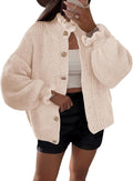 Womens Ruffle Cardigan Oversized Button Up - Ribbed Knit Long Sleeve