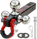 Ayleid Trailer Hitch Tri-Ball Mount with Hook & Shackle - Heavy Duty