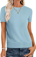 Womens Short Sleeve Sweaters for Business Casual Summer Wear