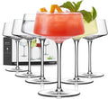 Hand Blown Premium Crystal Coupe Glasses Set of 6 for Cocktails
