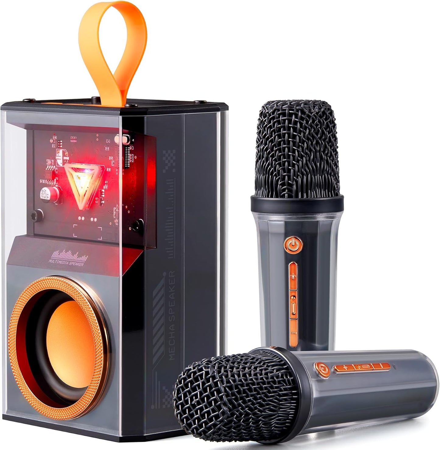 Portable Karaoke Speaker with 2 Mics & Lights - Fun for All Ages!