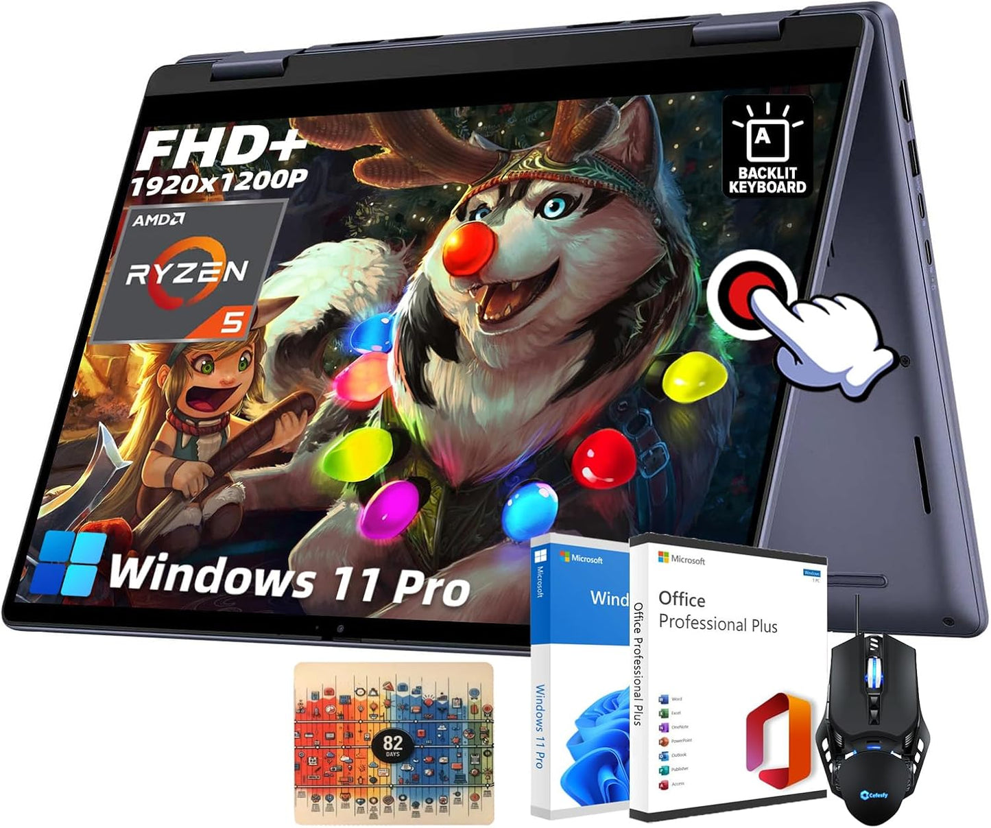 Dell Inspiron 7445 14in FHD+ 2-in-1 Laptop with Ryzen 5