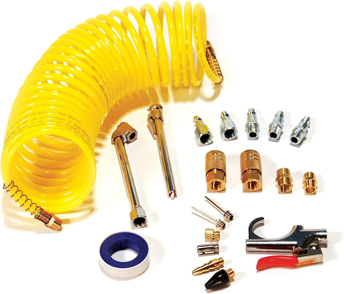 Primefit Deluxe 1/4 Air Compressor Accessory Kit with Recoil Airhose