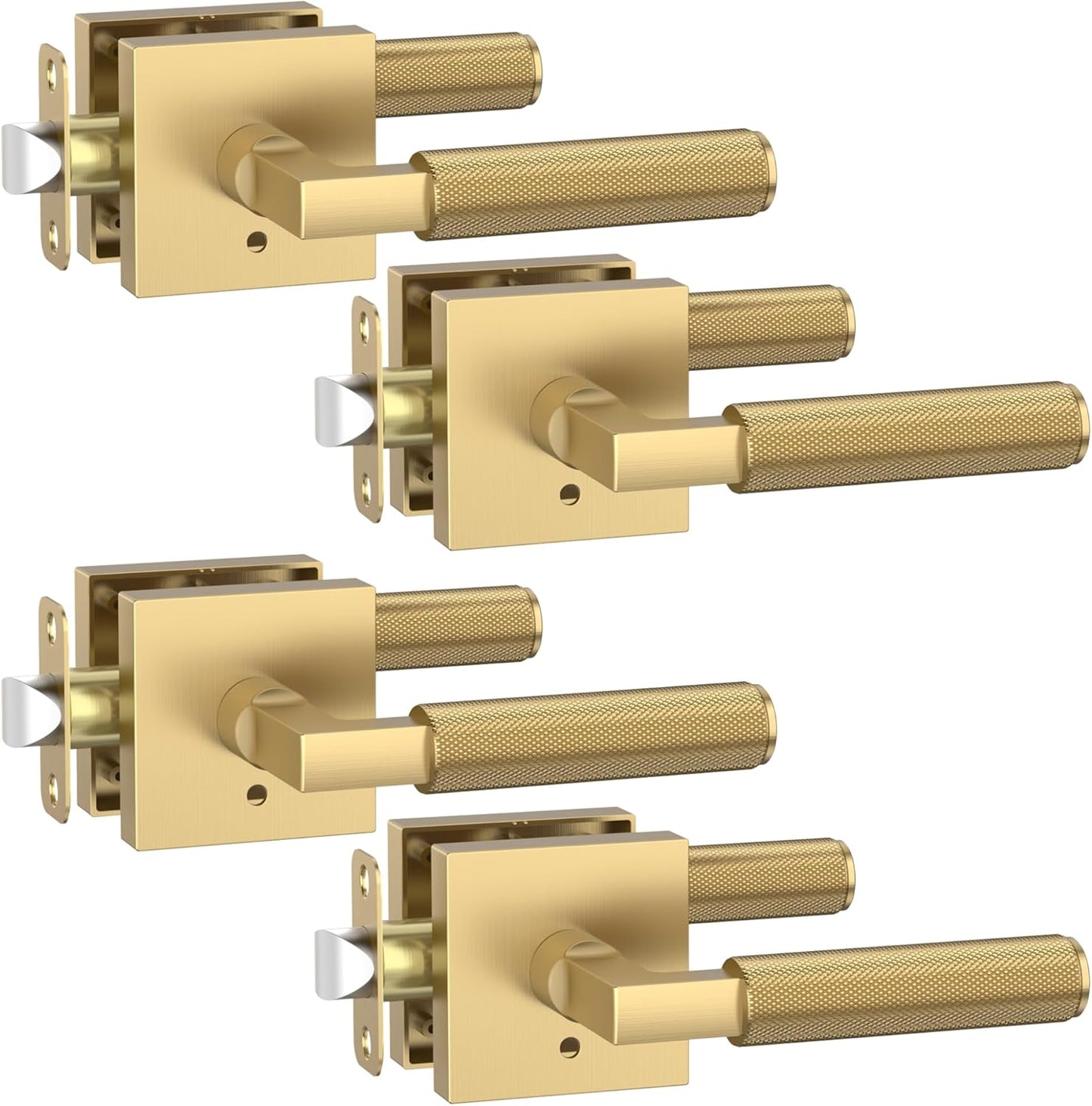 Champagne Bronze Privacy Door Handles for Bedroom or Bathroom
