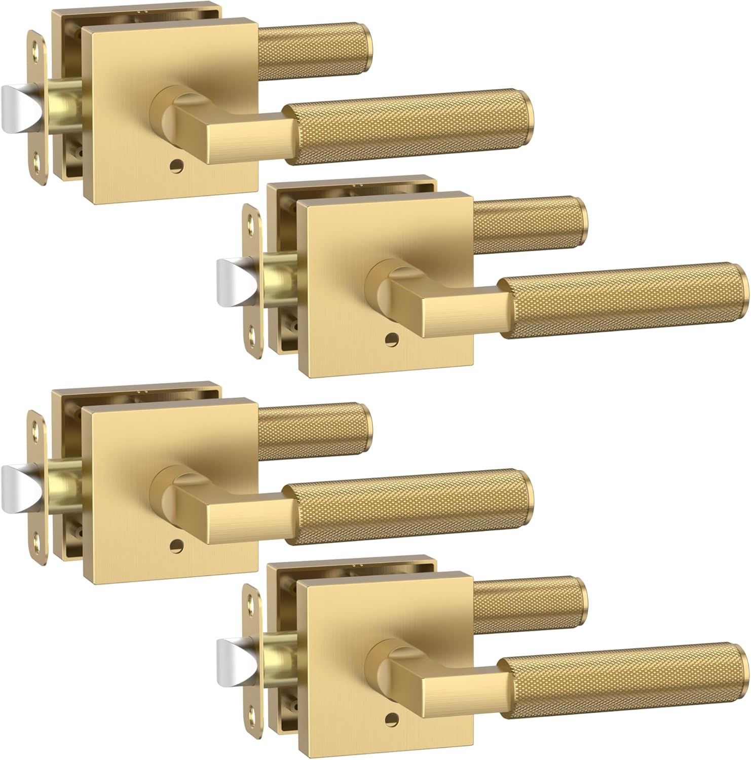 Champagne Bronze Privacy Door Handles for Bedroom or Bathroom