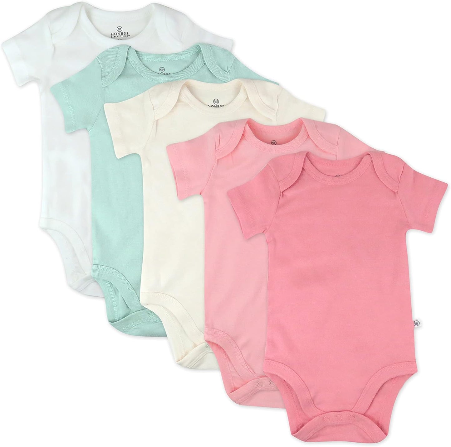 Organic Cotton Baby Girls Bodysuits 5-Pack for Infants