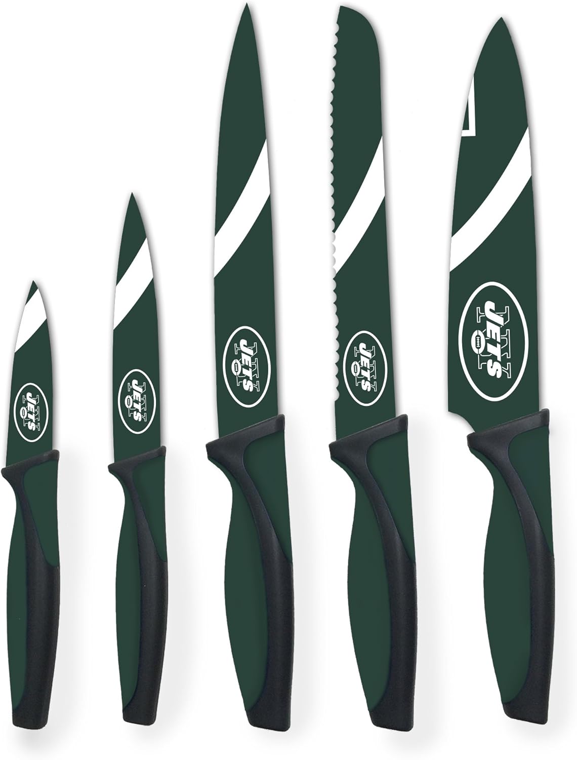 NFL New York Jets 5-Piece Kitchen Knife Set for Food Prep