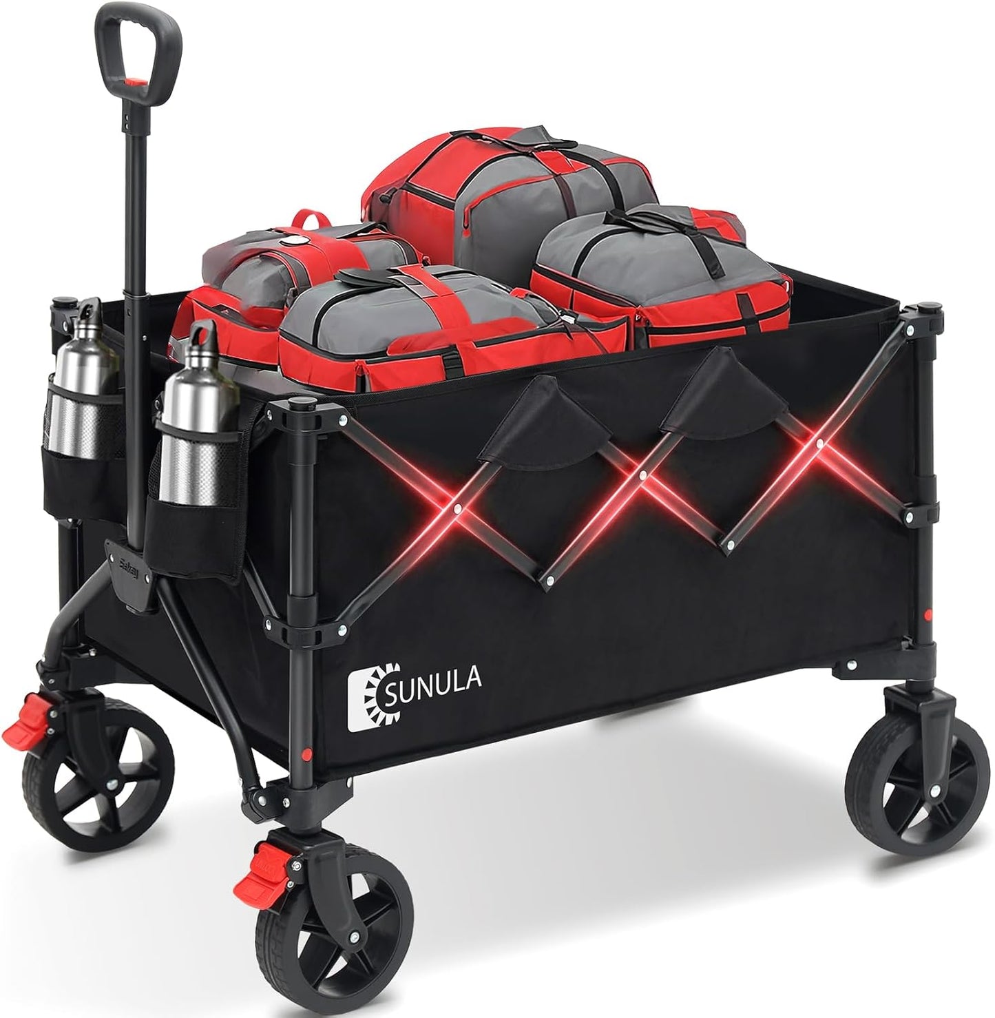 Collapsible Foldable Wagon Cart with Big All-Terrain Wheels
