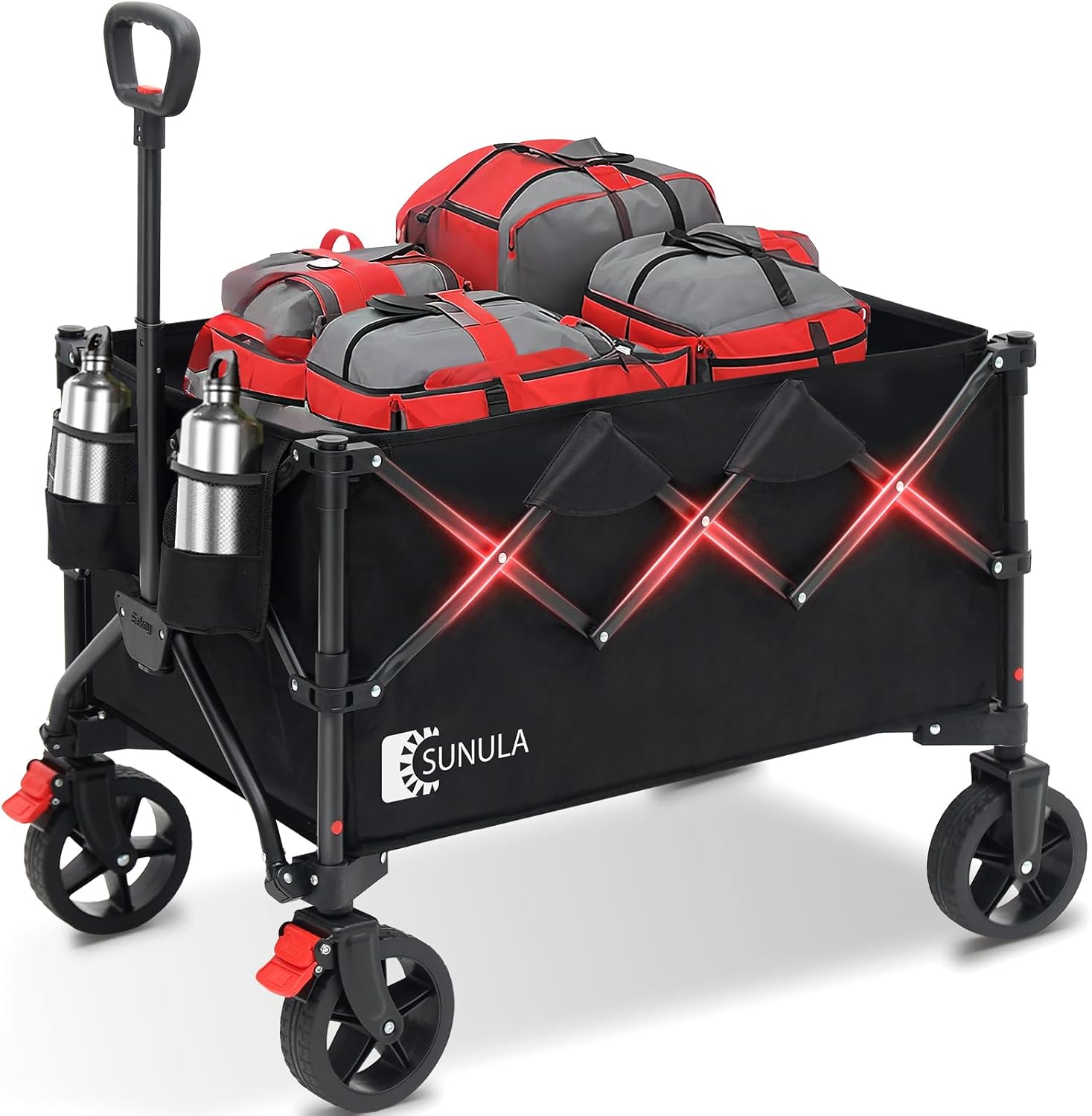 Collapsible Foldable Wagon Cart with Big All-Terrain Wheels