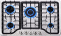 30 Inch Gas Cooktop 5 Burners Built-in Stainless Steel - Efficient