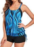Two Piece Tankini Swimsuit for Women with Boy Shorts - Tummy Control