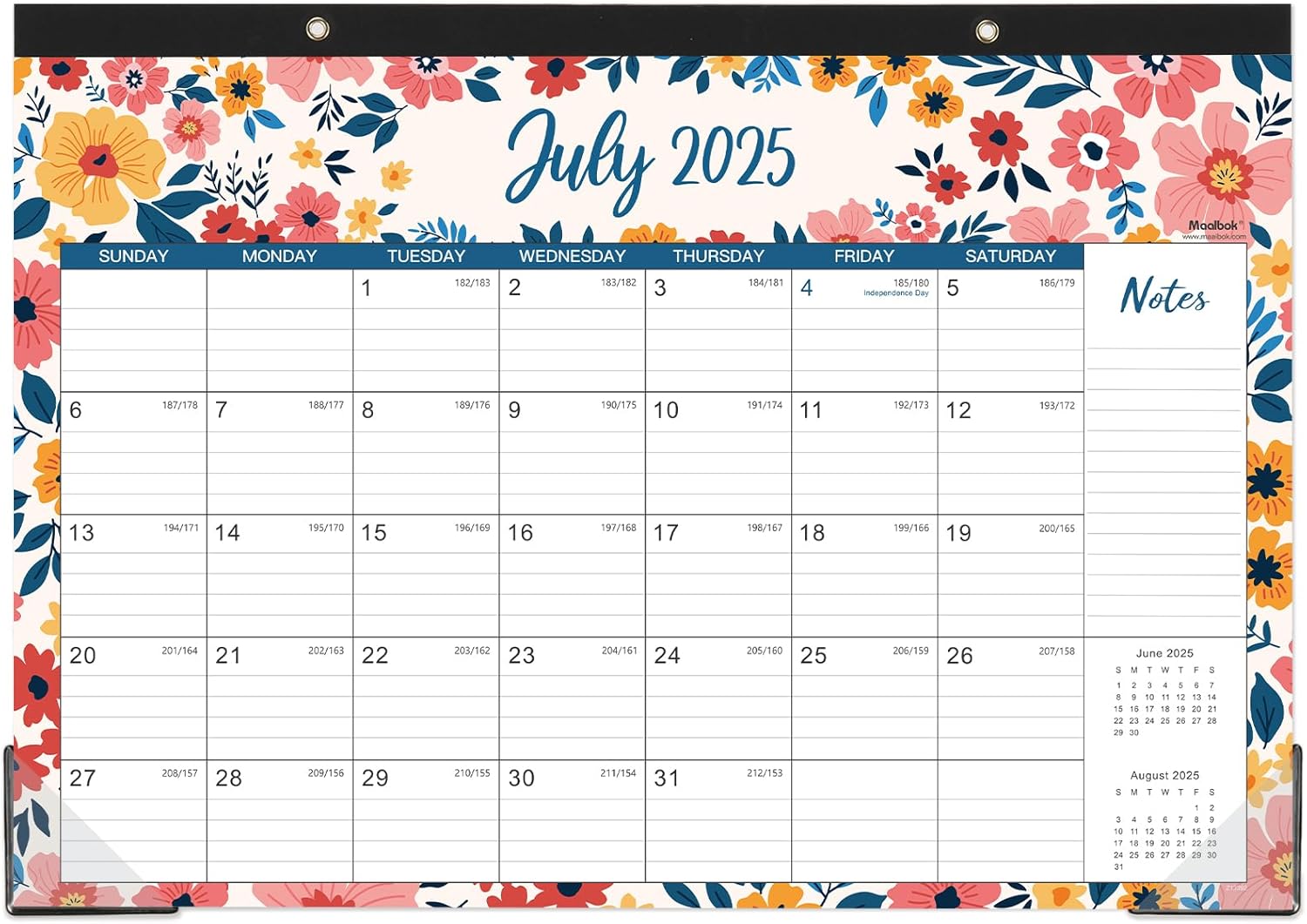 2025-2026 Desk Calendar - 18-Month Large Organizer