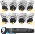 4COVR 12MP PoE Security Camera System 16 Channel - Color Night Vision