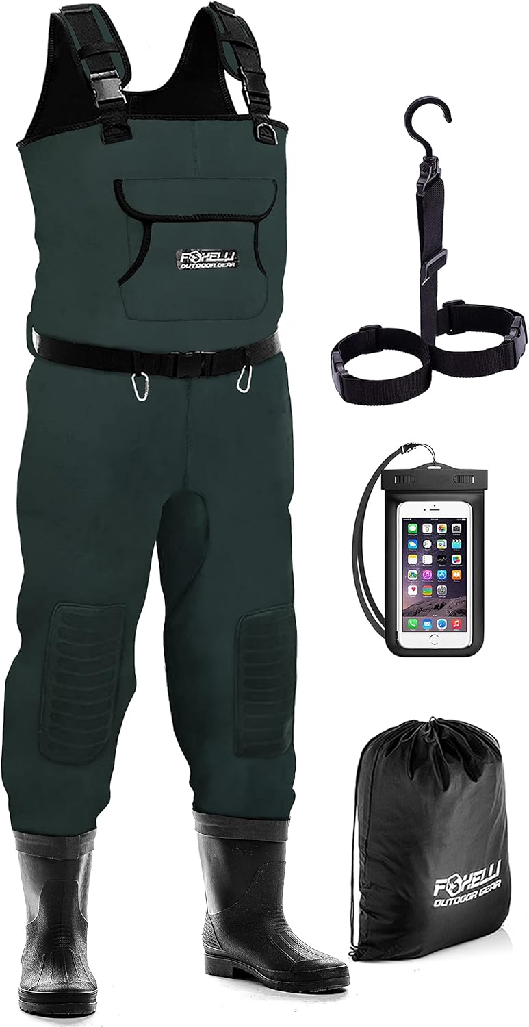 Foxelli Chest Waders for Men & Women - Waterproof Neoprene Gear
