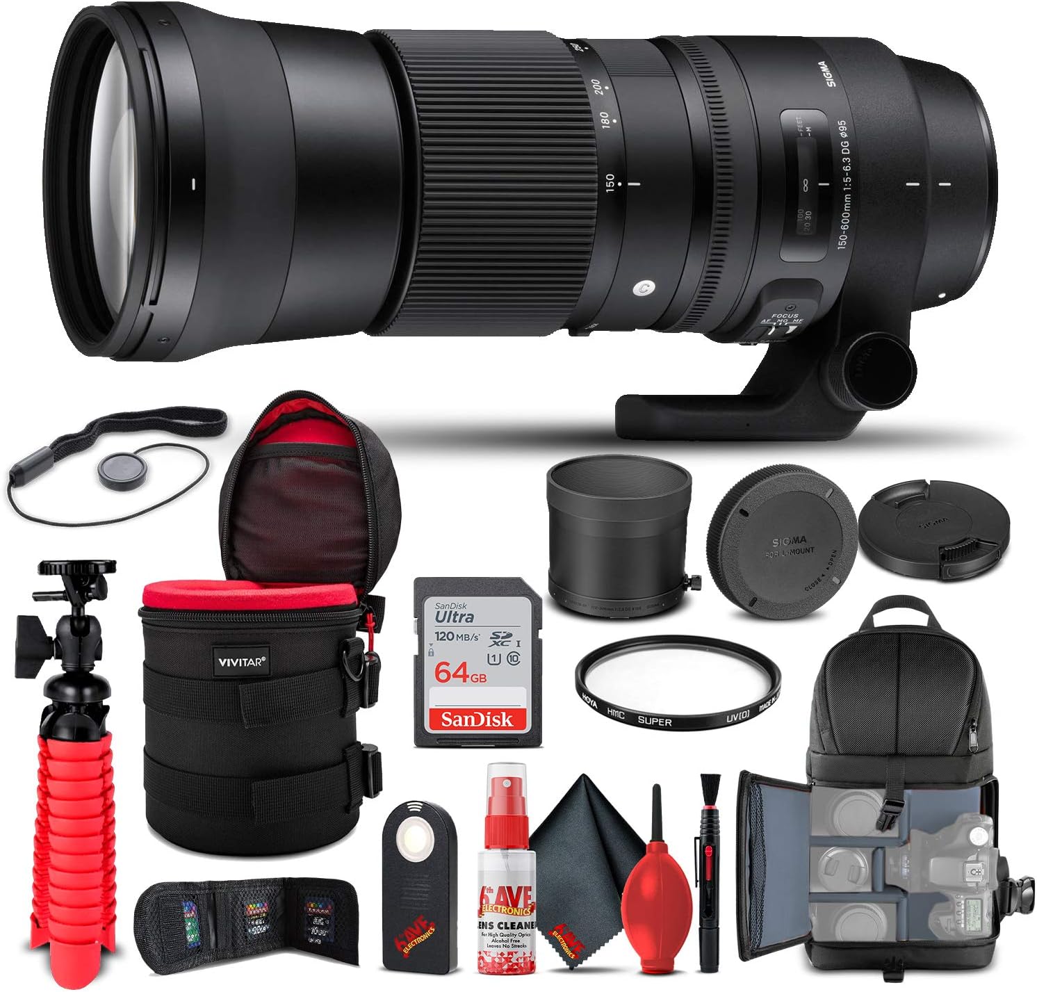Sigma 150-600mm f/5-6.3 DG OS HSM Contemporary Lens Bundle