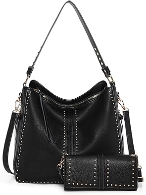 Montana West Hobo Handbag for Women with Studs and Crossbody Strap