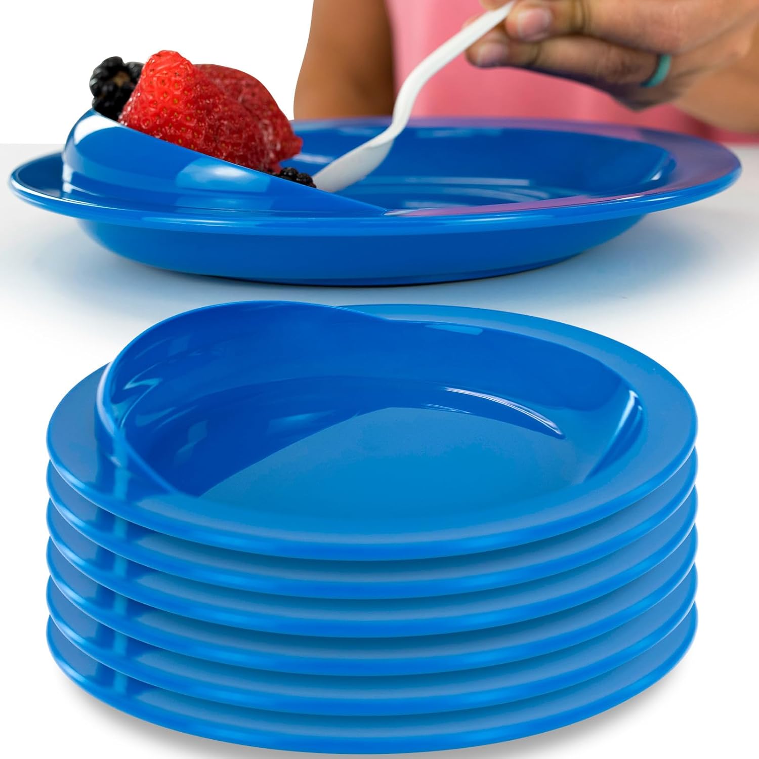 Vive Spill-Proof Scoop Plate for Elderly and Disabled Adults