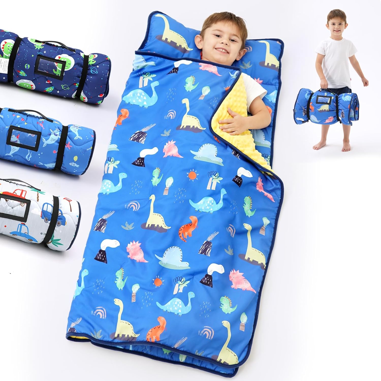 Toddler Nap Mat with Pillow Blanket Set for Cozy Naptime