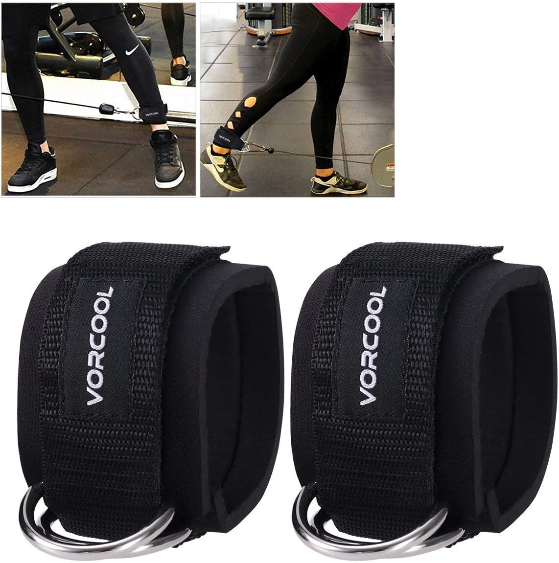 VORCOOL Neoprene Ankle Straps: Double D-Ring Design for Leg, Abs, Glute Exercises