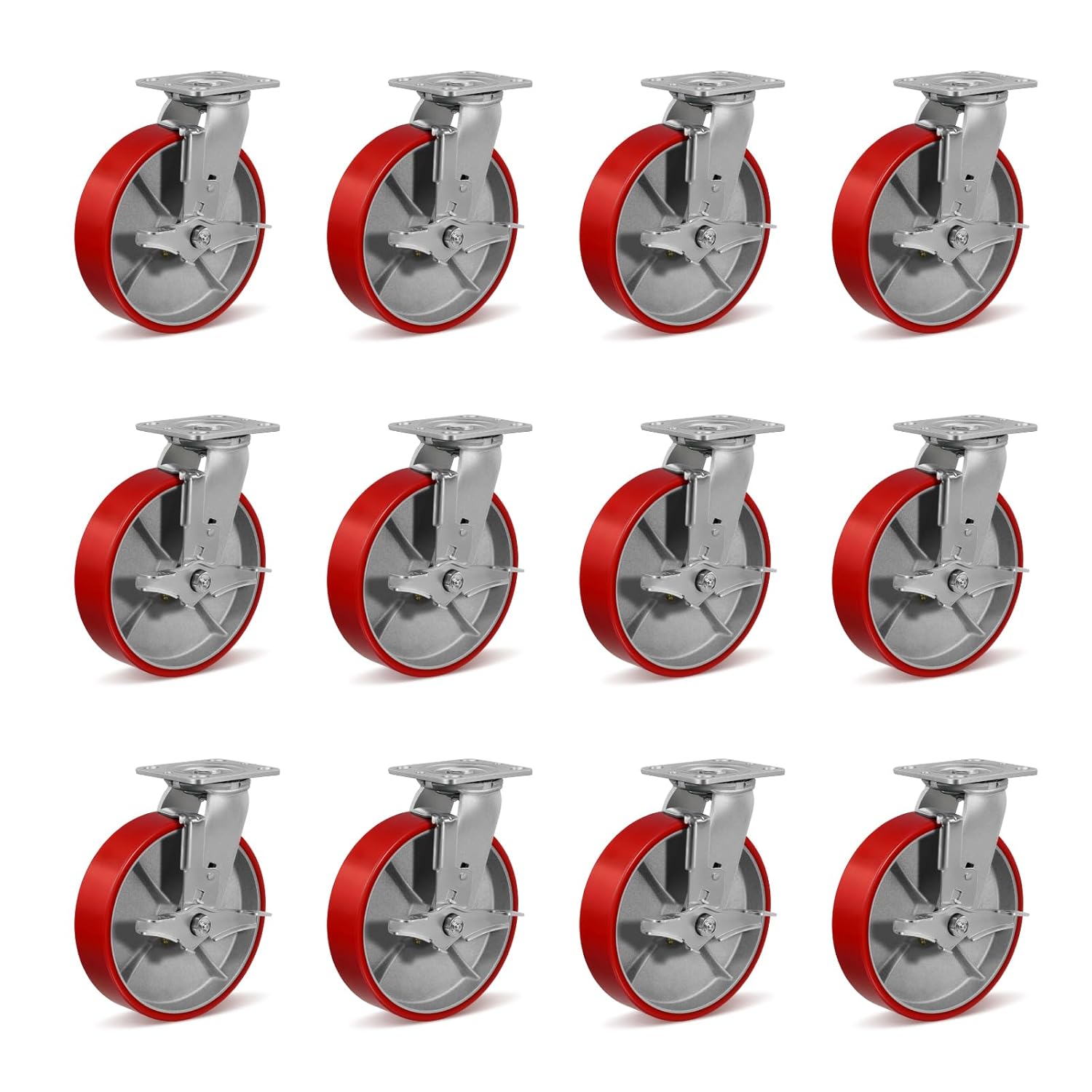 8 in Heavy Duty Casters for Industrial Use with 1500 Lb Capacity