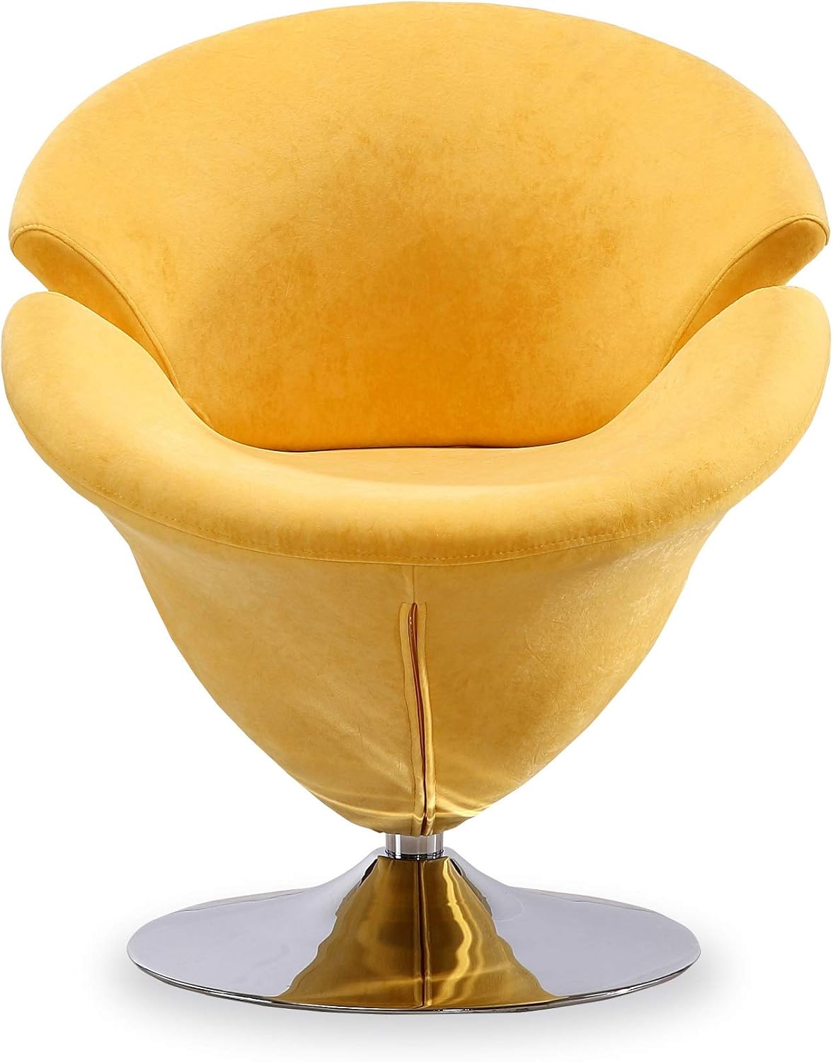 360 Swivel Yellow Velvet Accent Chair
