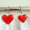 Heart-shaped Shower Curtain Hooks Set of 12 - Anti Rust Decorative