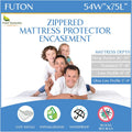 Futon Full 54in x 75in Waterproof Mattress Protector - Zippered