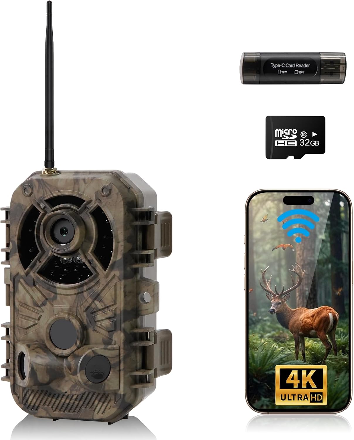 4K WiFi Trail Cam: Fast Trigger, Night Vision