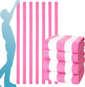 Extra Large Striped Beach Towel Set 4 Pack - Oversized Soft Microfiber