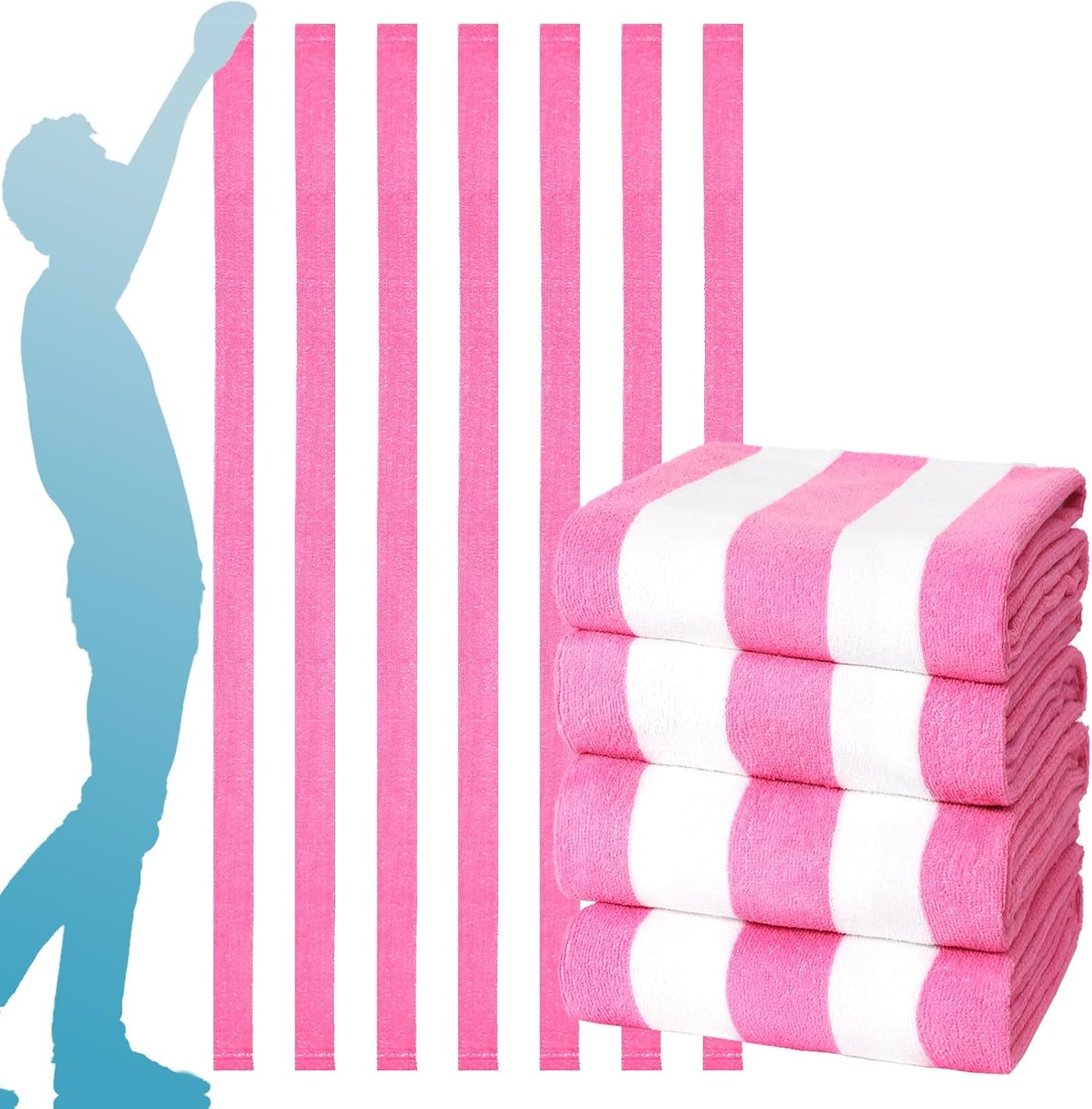 Extra Large Bath Towels Set for Beach and Pool Use - Soft & Absorbent