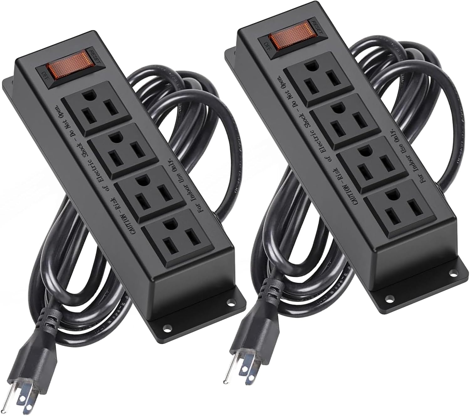 Mountable Power Strip with 4 Outlets and 10ft Cord for Versatile Use