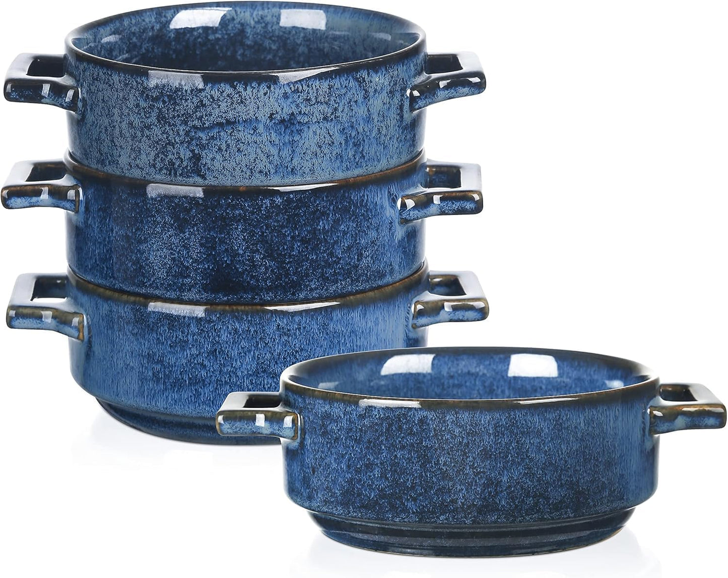 Vicrays Ceramic Soup Bowls with Handles for Delicious Meals