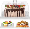 Square Cake Stand with Lid 11in Marble Stand - Elegant Dessert Display