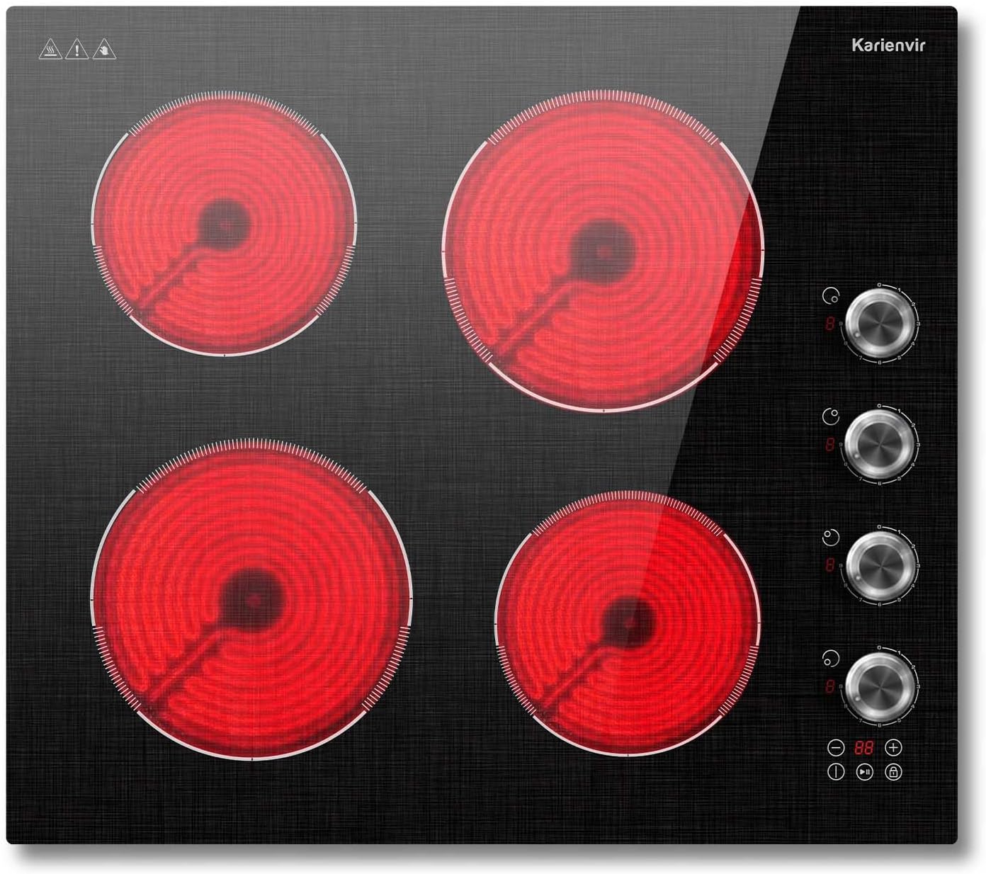 Electric Cooktop 24 Inch with 4 Burners and Stylish Design