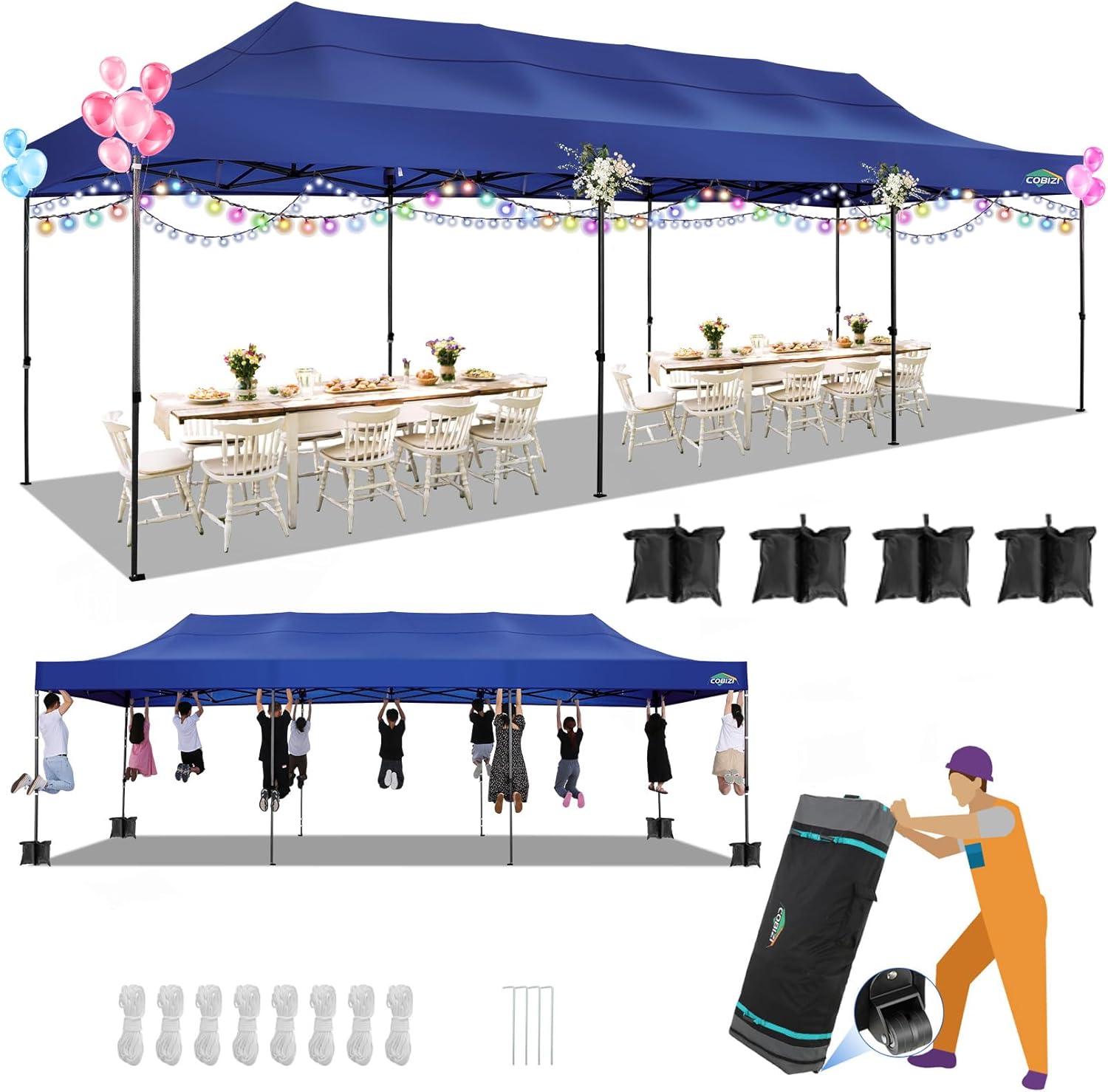10x30 Heavy Duty Pop Up Canopy for Outdoor Events and Parties