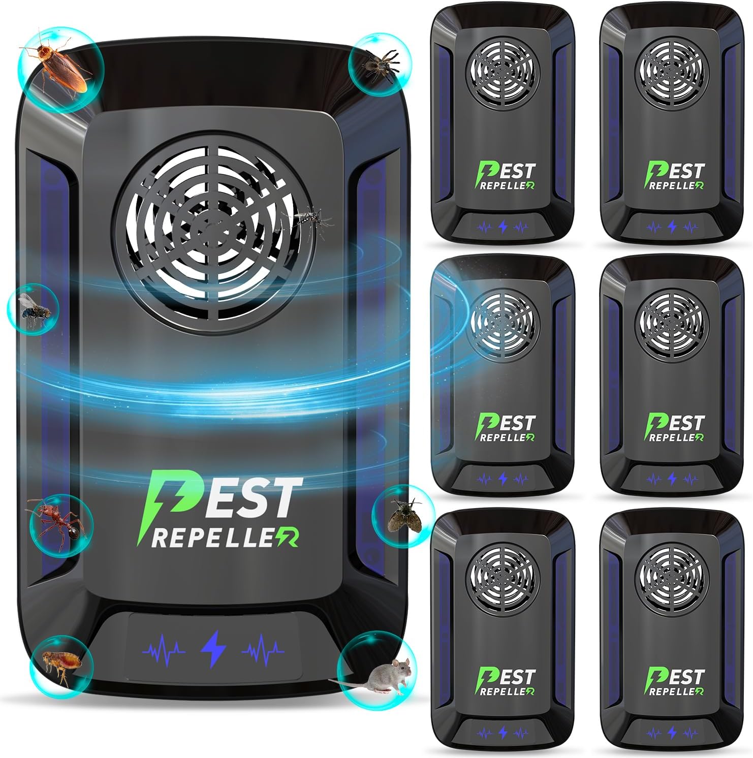 Indoor Ultrasonic Pest Repeller - 6 Pack Defense