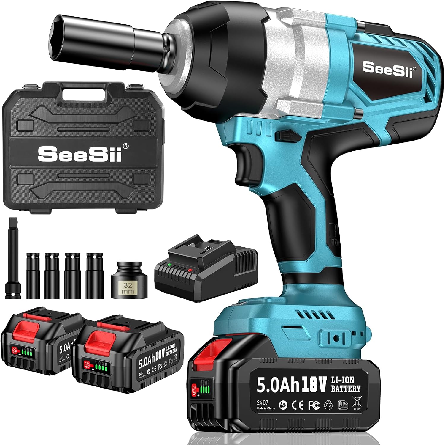 Seesii Cordless Impact Wrench with 1032Ft-lbs Torque Power