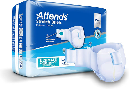 Attends Ultimate Absorbency Briefs, Large/X-Large, 96ct