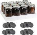 12 Pack 32 oz Amber Wide Mouth Mason Jars with Lids - Light-Protecting