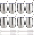 12 oz Stylish Insulated Wine Tumbler with Lid and Straw for Drinks