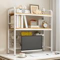 2-Tier Desktop Hutch Bookshelf White 37.4in - Space-Saving Desk Shelf