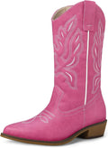 mysoft Women's Embroidered Mid-Calf Cowboy Boots - Pointed Toe Comfort