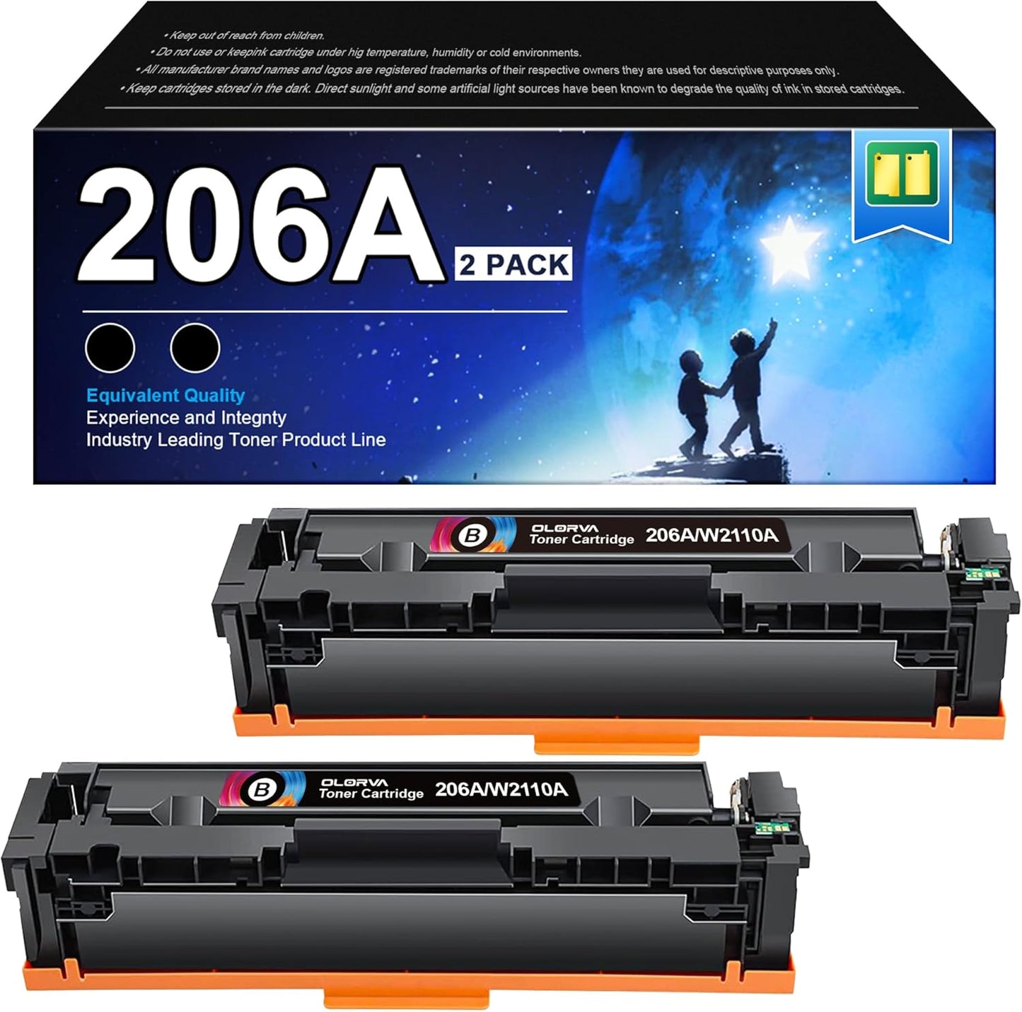 206A Black Toner Cartridge 2 Pack for HP Color Laserjet Pro