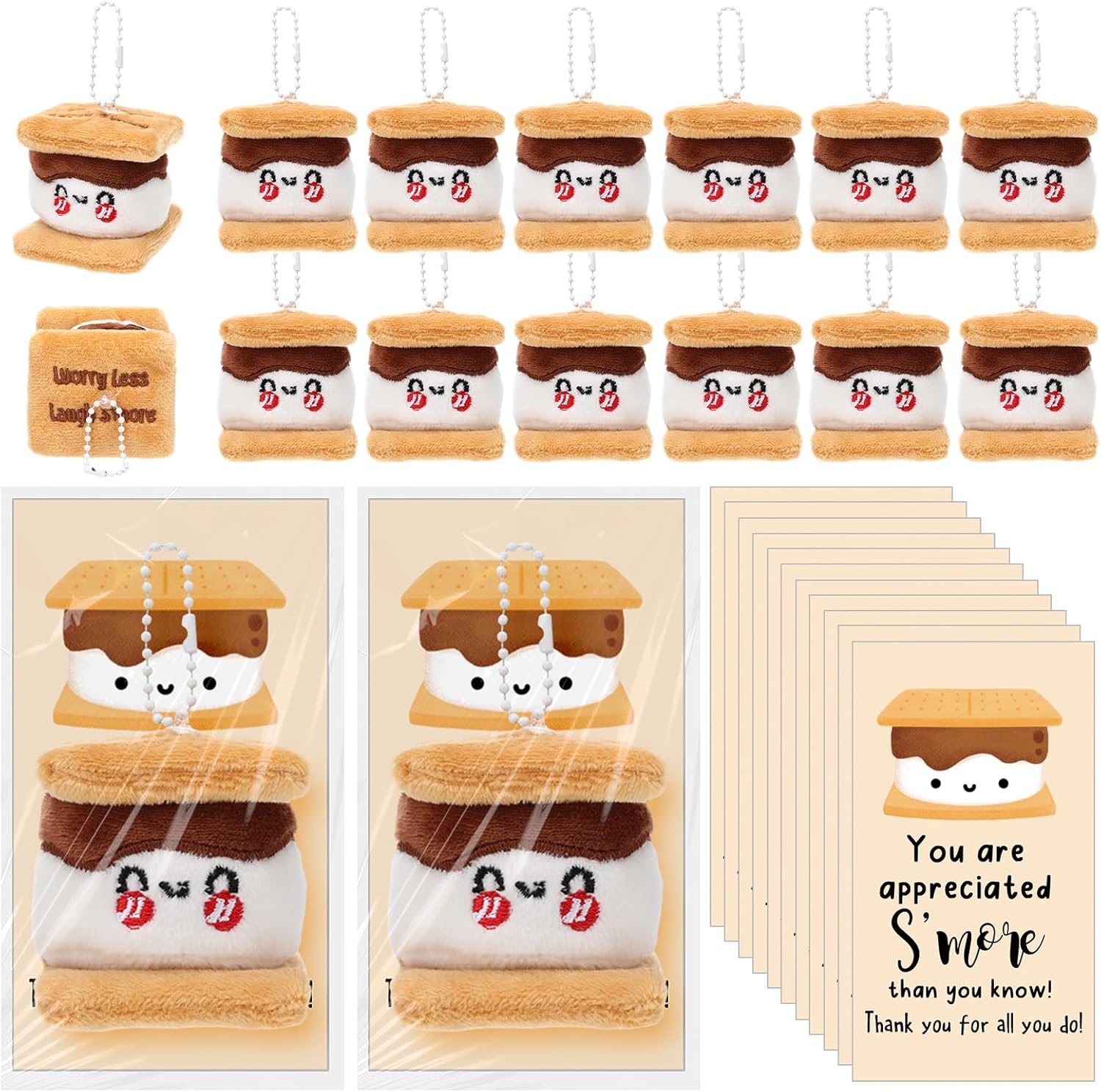 Inspirational S'more Plush Keychains for Employee Appreciation Gifts