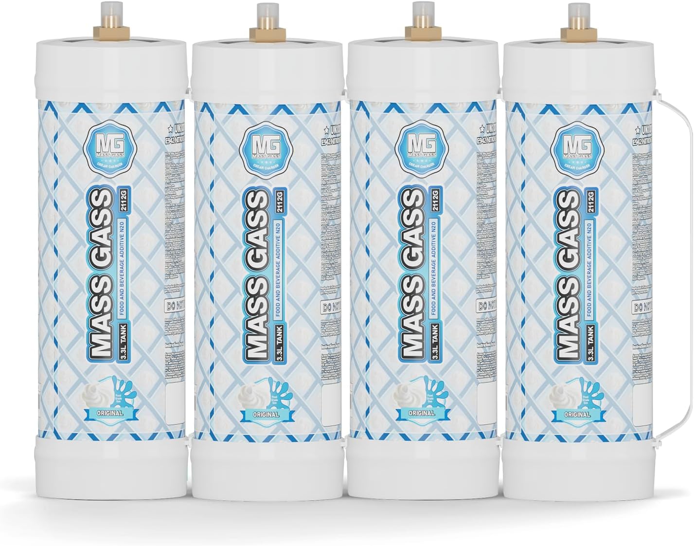 Pure 99.99% Food Grade Whipped Cream Chargers by MassGass